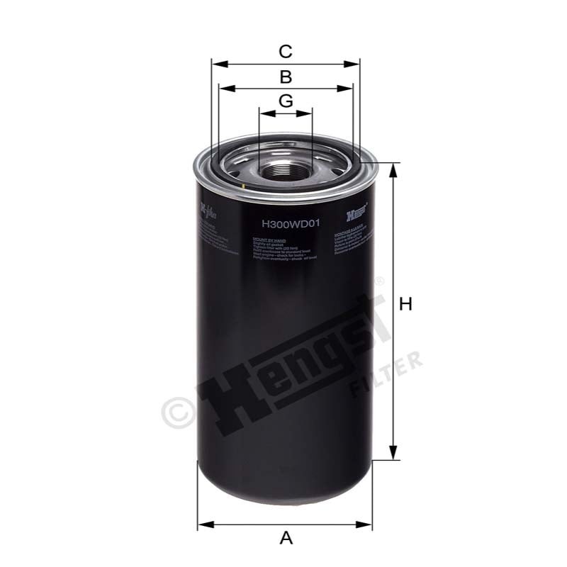 Hengst Filtr oleju H300WD01 866H300WD01 - 866H300WD01 - Sklep rolniczy PoltechParts