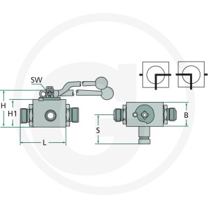 GRANIT Zawór kulowy blokowy BKH-3L-18L DN-16 (M26x1,5) 81520017