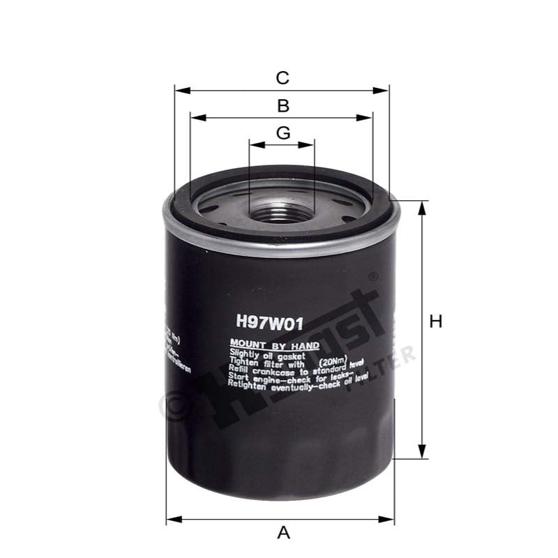 Hengst Filtr oleju H97W01 866H97W01 - 866H97W01 - Sklep rolniczy PoltechParts