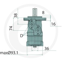 WHITE Silnik hydrauliczny OMP-X 200cc D = 25mm / A2 25711185705 - 25711185705 - Sklep rolniczy PoltechParts