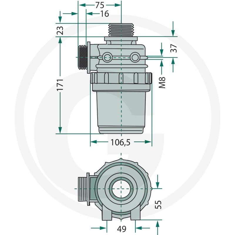 GRANIT Filtr ssący AG 1 1/4'' Seria 312 12039857 - 12039857 - Sklep rolniczy PoltechParts