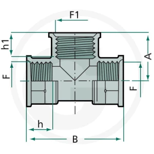 GRANIT Trójnik 3x M-kąt 1/2''G 12039164
