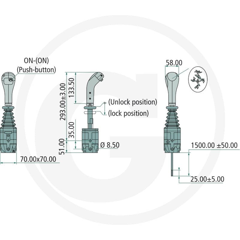 GRANIT Joystick widełki z 1 włącznikiem 87002366 - 87002366 - Sklep rolniczy PoltechParts