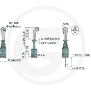 GRANIT Joystick widełki z 1 włącznikiem 87002366