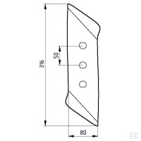 Dłuto lemiesza, prawe 5074173332 | poltechparts.pl