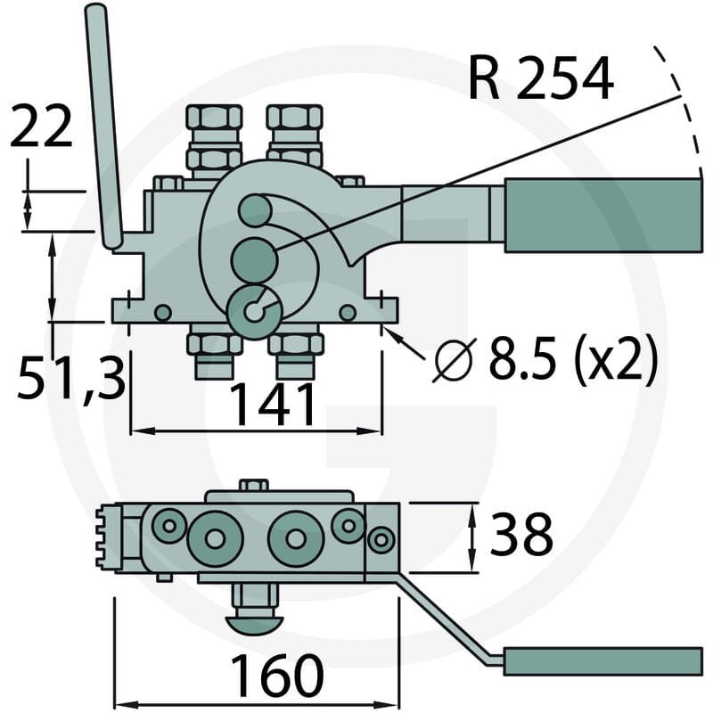 Faster Korpus gniazda PB06, 2 przewody - DN10 86002010 - 86002010 - Sklep rolniczy PoltechParts