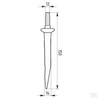 Zęby brony polowej proste, M12, 14 x 150… | poltechparts.pl