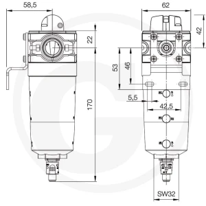 GRANIT WH-AKF4-1/2 Filtr z węglem aktywnym 60617960821