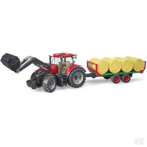 Ciągnik Case IH Optum 300 CVX z ładowaczem czołowym i przyczepą 03198
