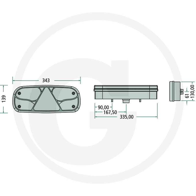 ASPÖCK Lampa tylna "ECOPOINT I" 504252200007 - 504252200007 - Sklep rolniczy PoltechParts