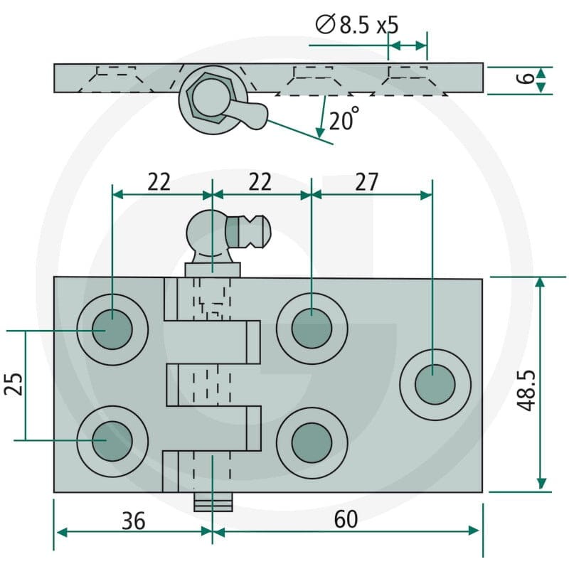 GRANIT Zawias 22000152 - 22000152 - Sklep rolniczy PoltechParts