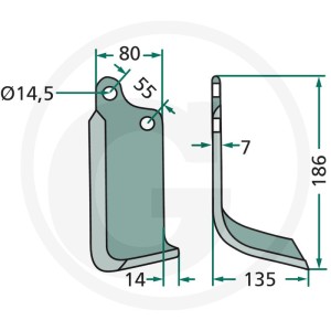 GRANIT Nóż wygięty 180SIM-05R