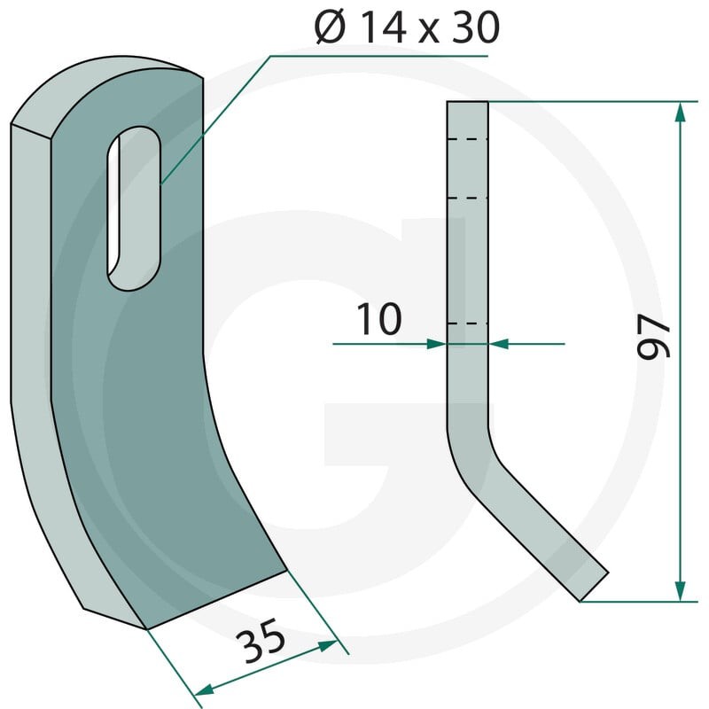 GRANIT Nóż typu Y 18063-ZAP-29 - 18063-ZAP-29 - Sklep rolniczy PoltechParts