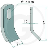 GRANIT Nóż typu Y 18063-ZAP-29 - 18063-ZAP-29 - Sklep rolniczy PoltechParts