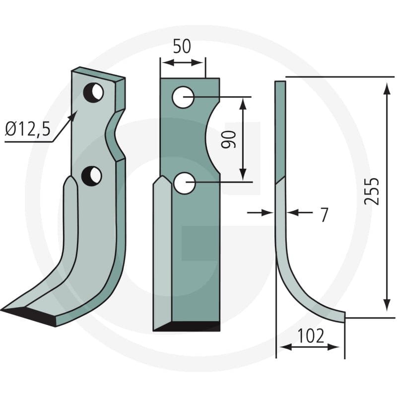 GRANIT Nóż wygięty 180BER-18L - 180BER-18L - Sklep rolniczy PoltechParts
