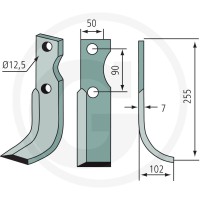 GRANIT Nóż wygięty 180BER-18L - 180BER-18L - Sklep rolniczy PoltechParts