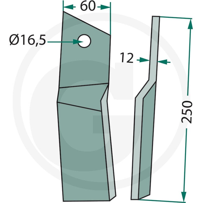 GRANIT Nóż wirnika 180HOW-43L - 180HOW-43L - Sklep rolniczy PoltechParts