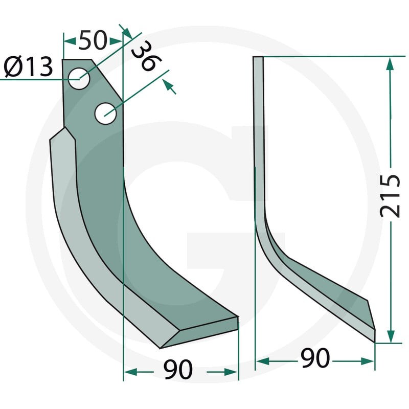 GRANIT Nóż wygięty 180JNC-05L - 180JNC-05L - Sklep rolniczy PoltechParts