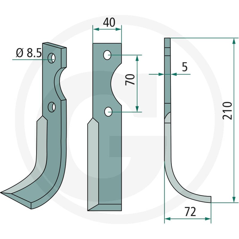GRANIT Nóż wygięty 180ADR-04L - 180ADR-04L - Sklep rolniczy PoltechParts