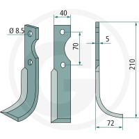 GRANIT Nóż wygięty 180ADR-04L - 180ADR-04L - Sklep rolniczy PoltechParts