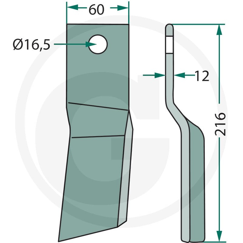 GRANIT Nóż rotacyjny 180HOW-52L - 180HOW-52L - Sklep rolniczy PoltechParts