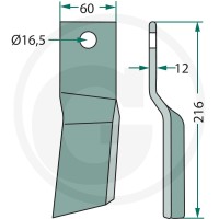 GRANIT Nóż rotacyjny 180HOW-52L - 180HOW-52L - Sklep rolniczy PoltechParts