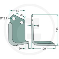 GRANIT Nóż kątowy 180IND-23R - 180IND-23R - Sklep rolniczy PoltechParts