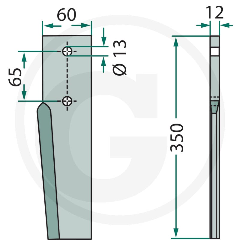GRANIT Ząb brony aktywnej 180RH-93-DEL - 180RH-93-DEL - Sklep rolniczy PoltechParts