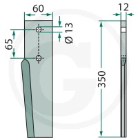 GRANIT Ząb brony aktywnej 180RH-93-DEL - 180RH-93-DEL - Sklep rolniczy PoltechParts