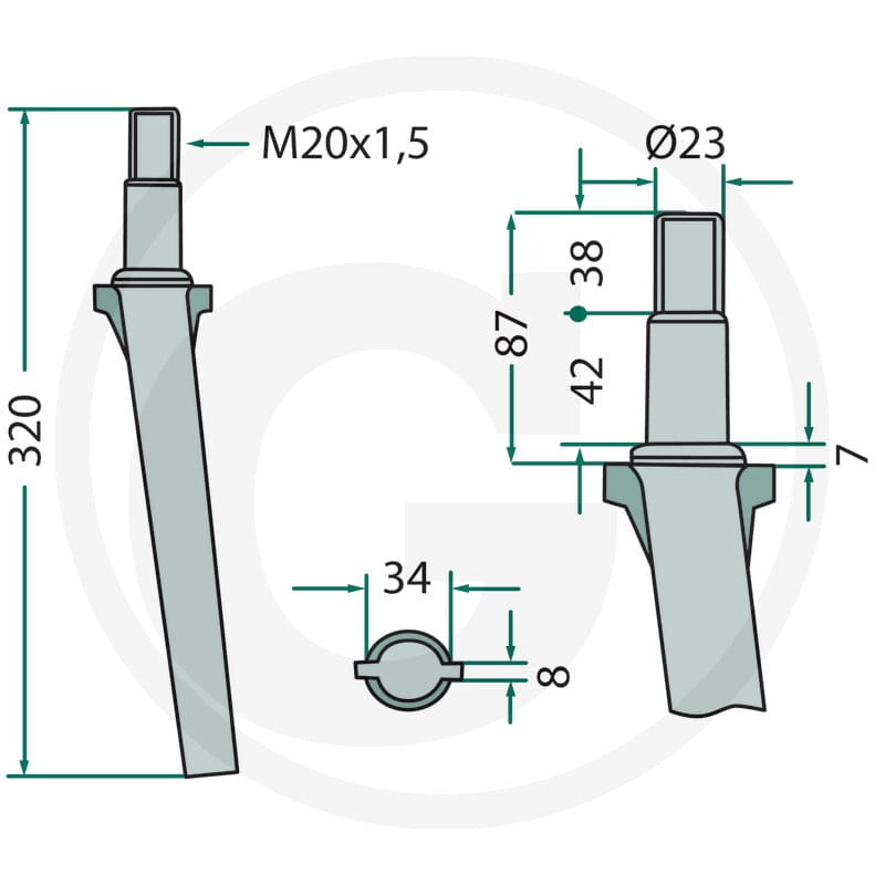 GRANIT Ząb brony aktywnej 180RH1 - 180RH1 - Sklep rolniczy PoltechParts