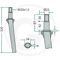 GRANIT Ząb brony aktywnej 180RH1 - 180RH1 - Sklep rolniczy PoltechParts