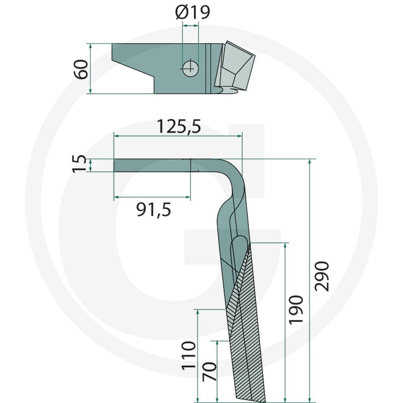 GRANIT Ząb brony aktywnej 1800100110 - 1800100110 - Sklep rolniczy PoltechParts