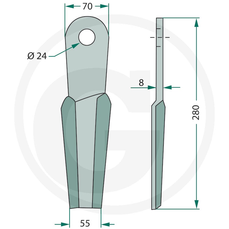 GRANIT Nóż bijakowy 18063-IND-49-R - 18063-IND-49-R - Sklep rolniczy PoltechParts