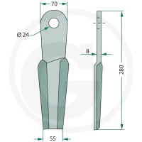 GRANIT Nóż bijakowy 18063-IND-49-R - 18063-IND-49-R - Sklep rolniczy PoltechParts