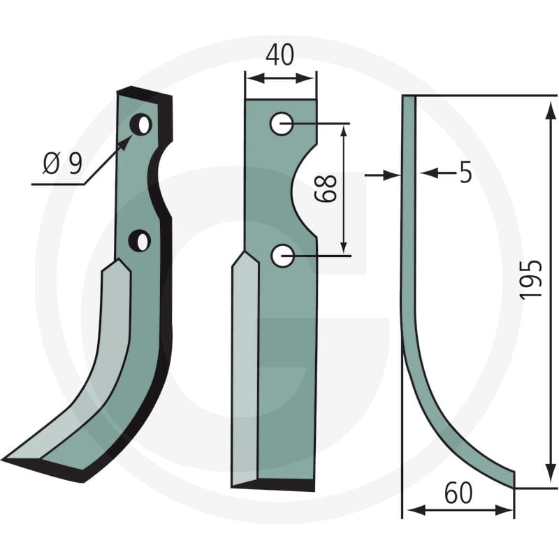 GRANIT Nóż glebogryzarki 180BEN-32R - 180BEN-32R - Sklep rolniczy PoltechParts