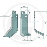 GRANIT Nóż glebogryzarki 180GOL-38L - 180GOL-38L - Sklep rolniczy PoltechParts