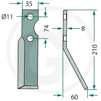 GRANIT Nóż rotacyjny 180IND-10R - 180IND-10R - Sklep rolniczy PoltechParts