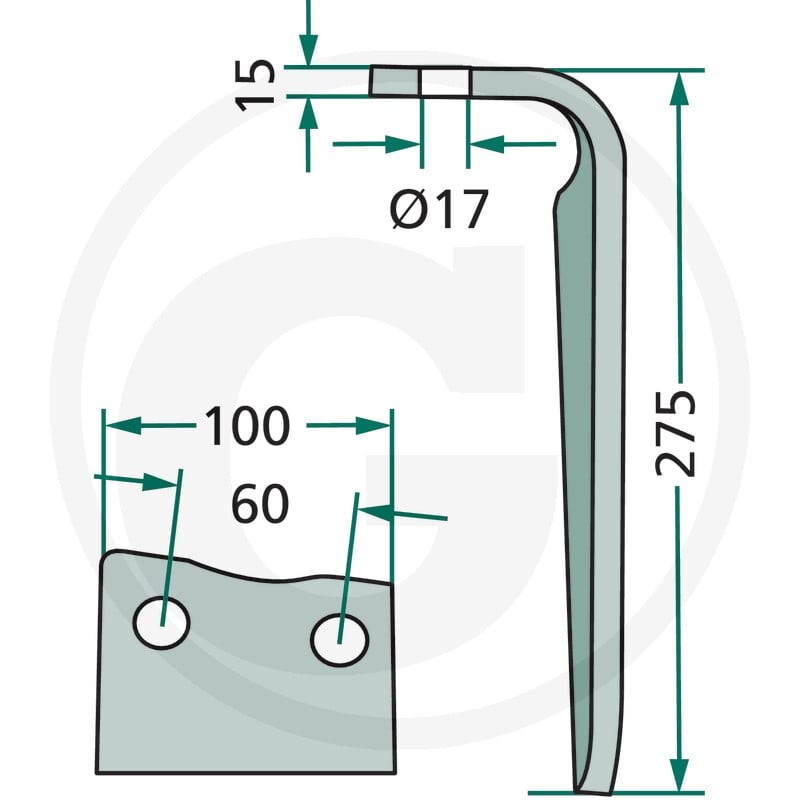 GRANIT Ząb brony aktywnej 180RH-444-DER - 180RH-444-DER - Sklep rolniczy PoltechParts