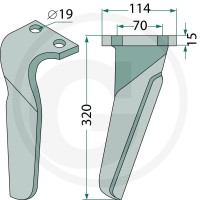 GRANIT Ząb brony aktywnej 180RH-MAS-66L - 180RH-MAS-66L - Sklep rolniczy PoltechParts