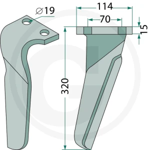 GRANIT Ząb brony aktywnej 180RH-MAS-66L