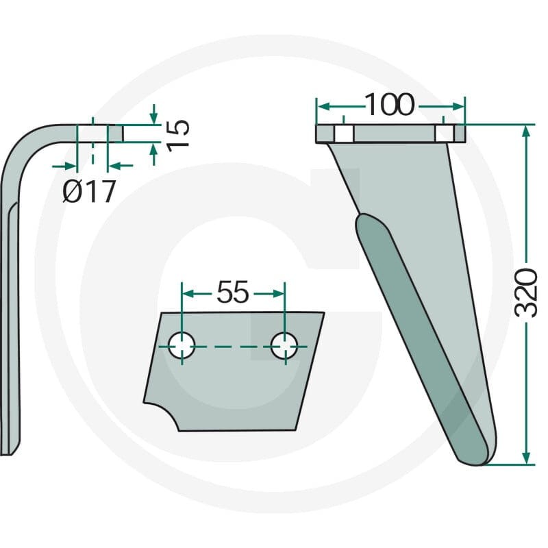 GRANIT Ząb brony aktywnej 180RH-PRG-03L - 180RH-PRG-03L - Sklep rolniczy PoltechParts