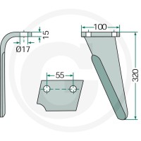 GRANIT Ząb brony aktywnej 180RH-PRG-03L - 180RH-PRG-03L - Sklep rolniczy PoltechParts