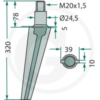 GRANIT Ząb brony aktywnej 180RH37 - 180RH37 - Sklep rolniczy PoltechParts