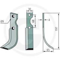 GRANIT Nóż glebogryzarki 180BEN-43R - 180BEN-43R - Sklep rolniczy PoltechParts