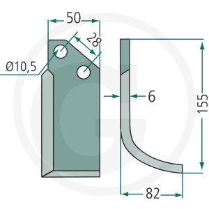 GRANIT Nóż glebogryzarki 180BER-16L