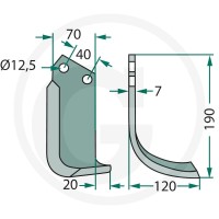 GRANIT Nóż wygięty 180DON-07L - 180DON-07L - Sklep rolniczy PoltechParts