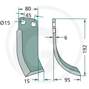 GRANIT Nóż wygięty 180EBE-03L