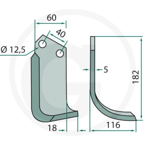 GRANIT Nóż wygięty 180MAS-52L
