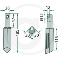 GRANIT Palec rotujący 180RH-110 - 180RH-110 - Sklep rolniczy PoltechParts