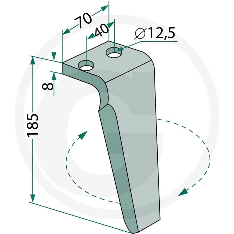 GRANIT Ząb brony aktywnej 180RH-MUR-23R - 180RH-MUR-23R - Sklep rolniczy PoltechParts
